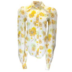 The Vampires Wife Floral Cotton Blouse with Bishop Sleeve